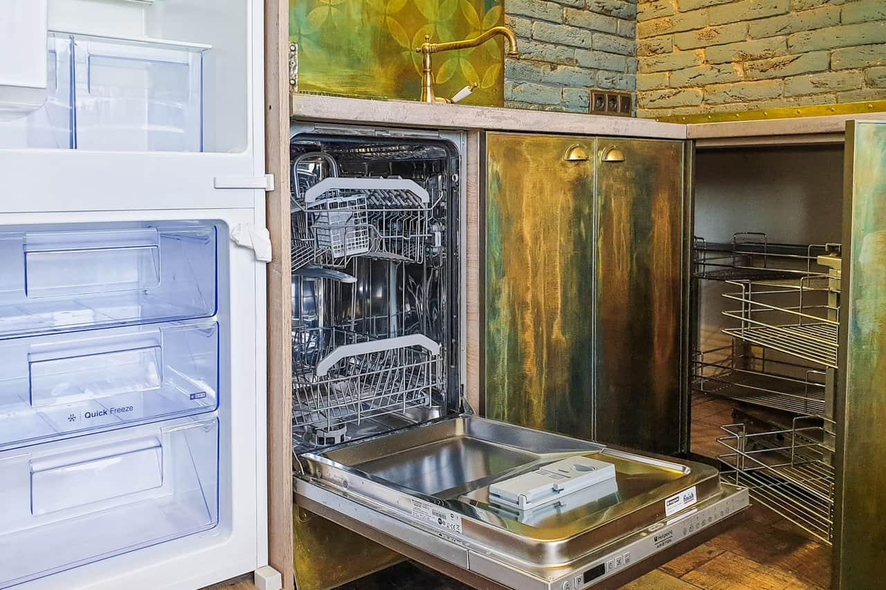Appliance repair Janesville WI: Empty kitchen dishwasher