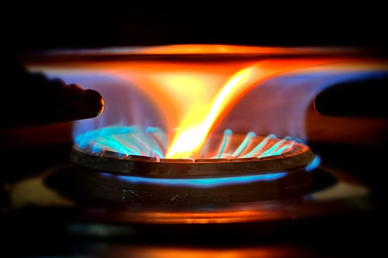 Gas stove burner won't light: Close up of a stove burner