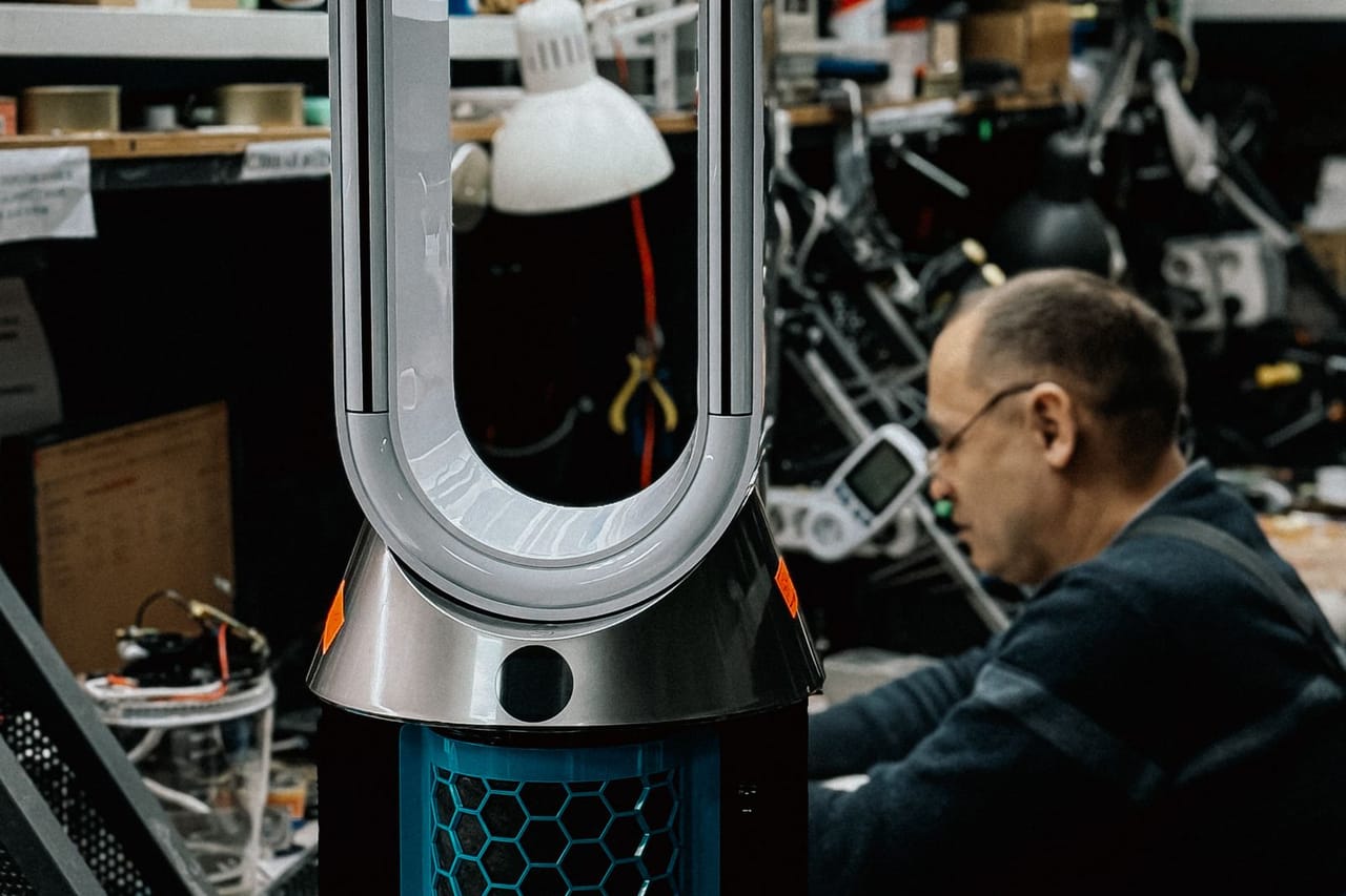 How to repair dryer: Modern air purifier in repair workshop
