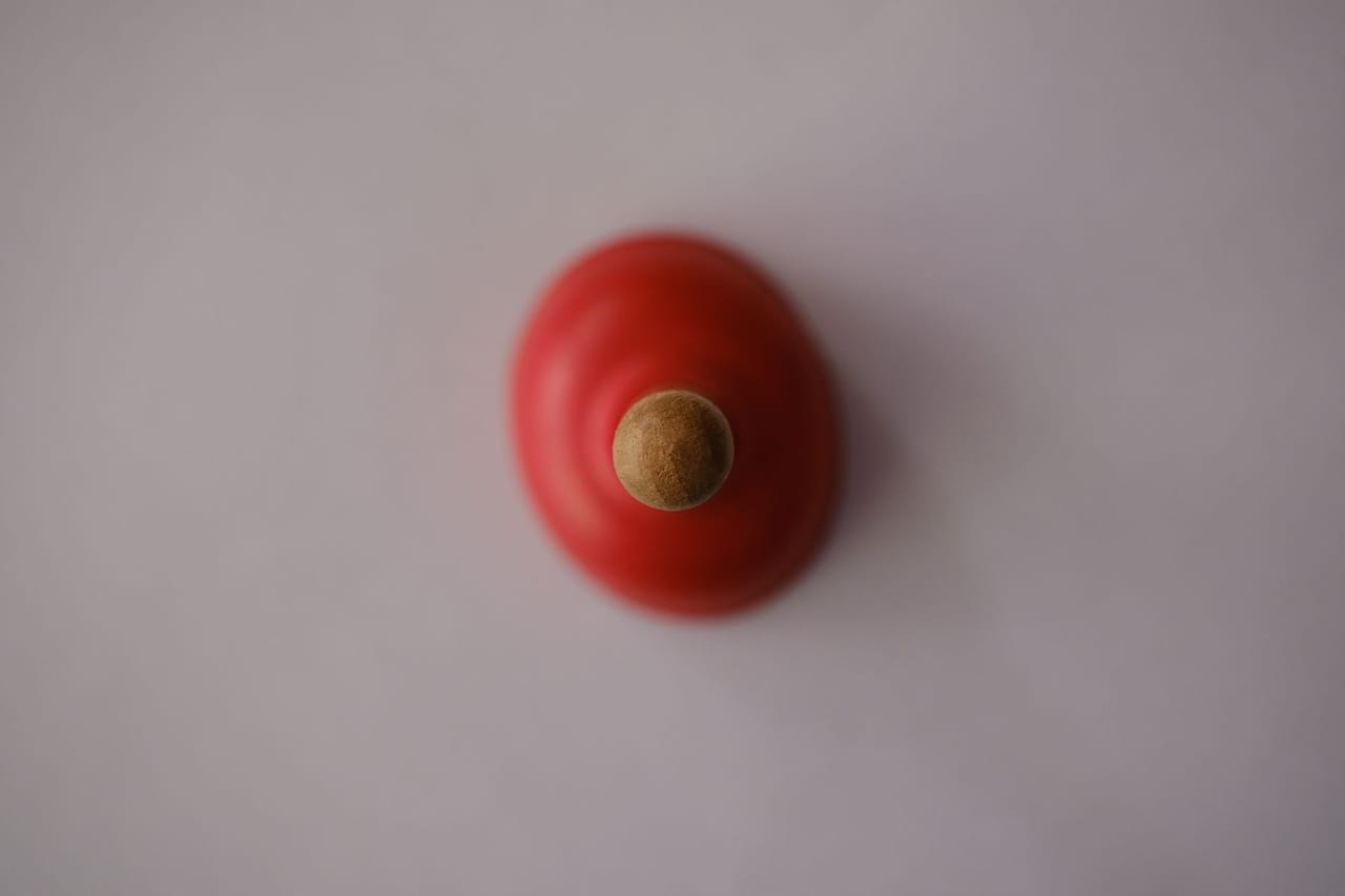 How to unclog a toilet without a plunger: Top view of toilet plunger