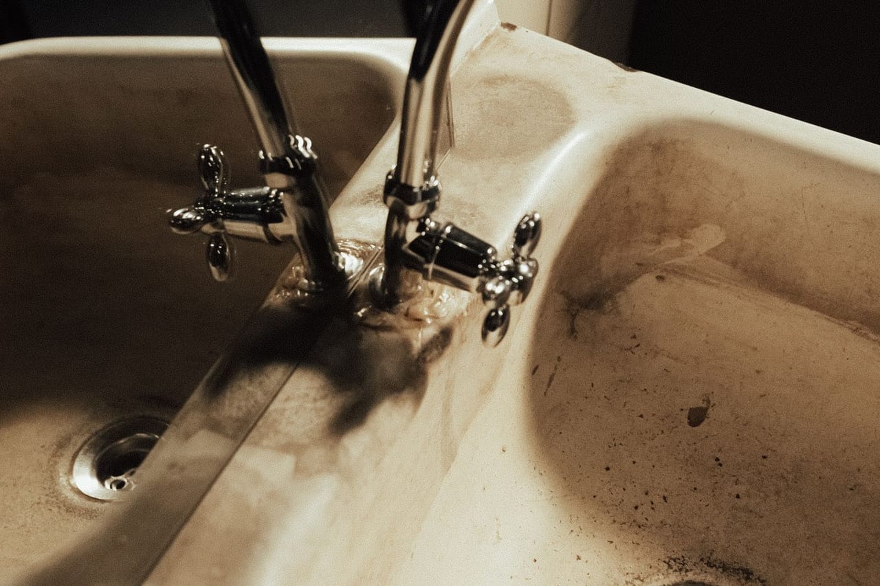 Plumber Greensboro NC: High angle view on sink