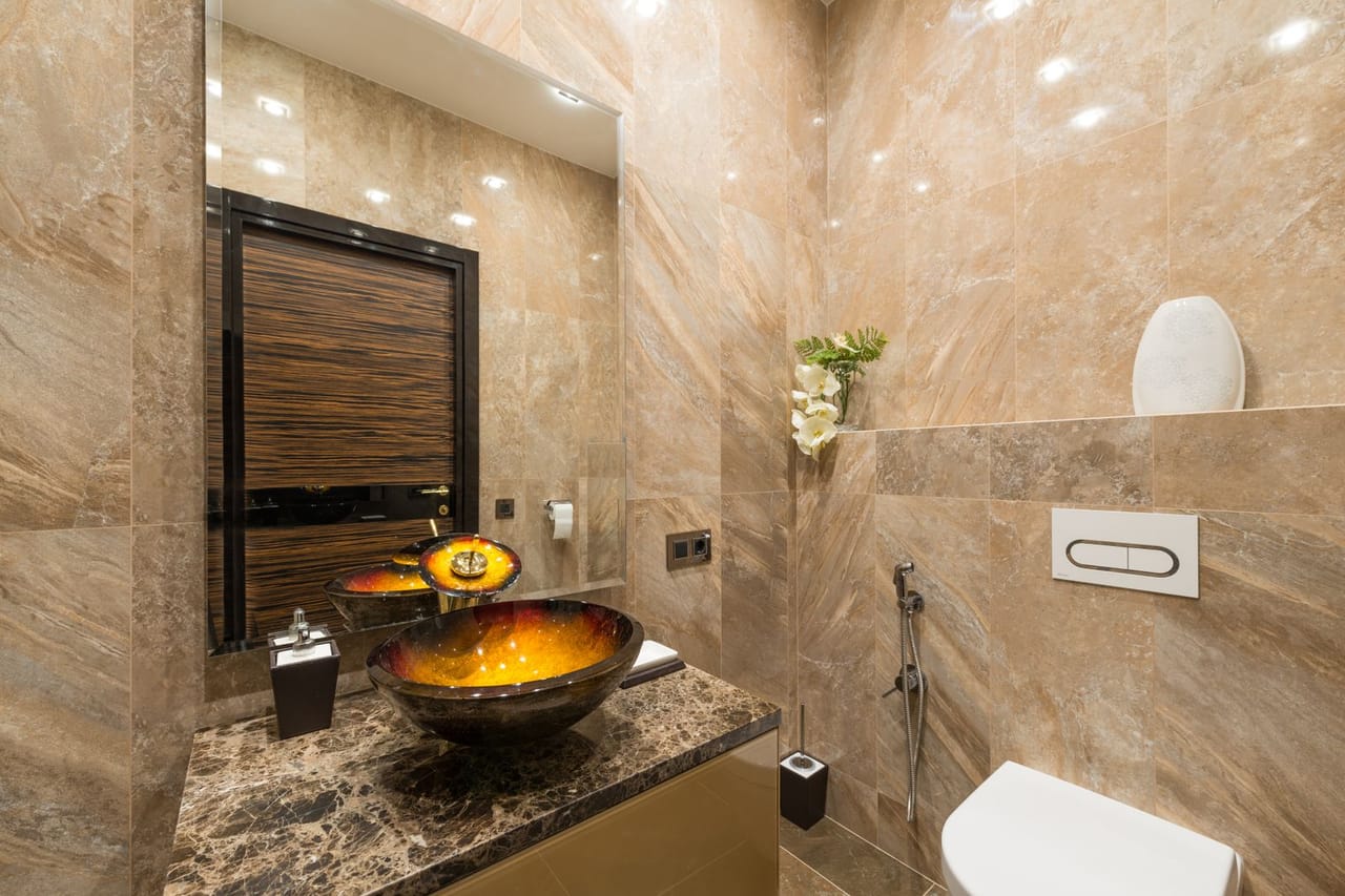 Plumber Savannah GA: Interior of modern bathroom in apartment