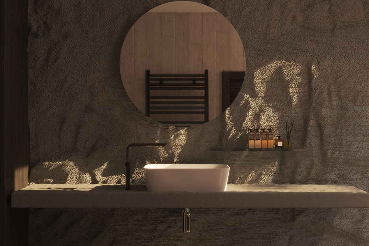 Plumber Waco TX: Mirror and sink in luxury bathroom