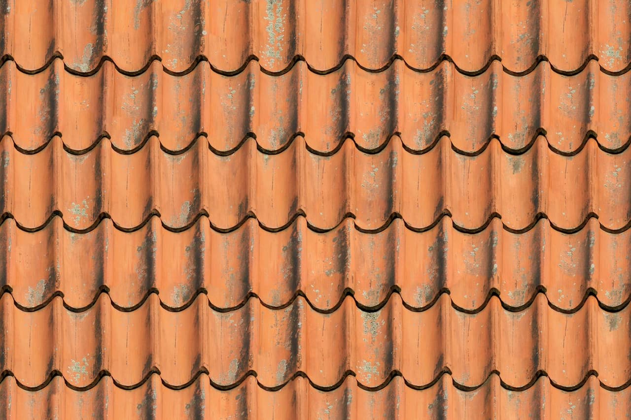 Roof repair Charleston WV: Tile roof in close up shot