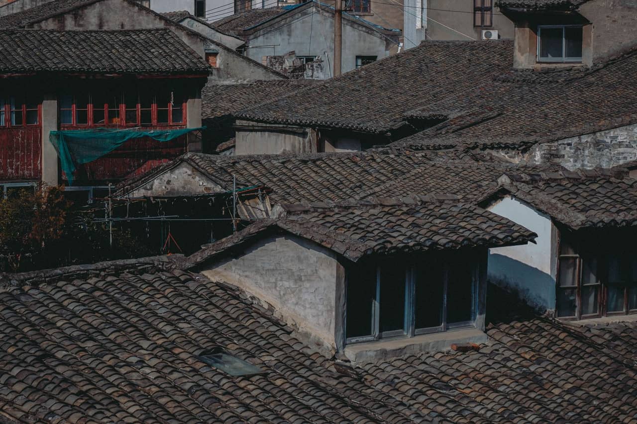 Roof repair Woodbridge NJ: Traditional asian rooftops in rustic village