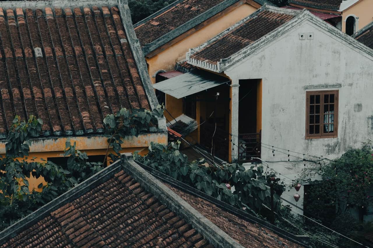 Roof repair Yonkers NY: Charming aerial view of traditional rooftops