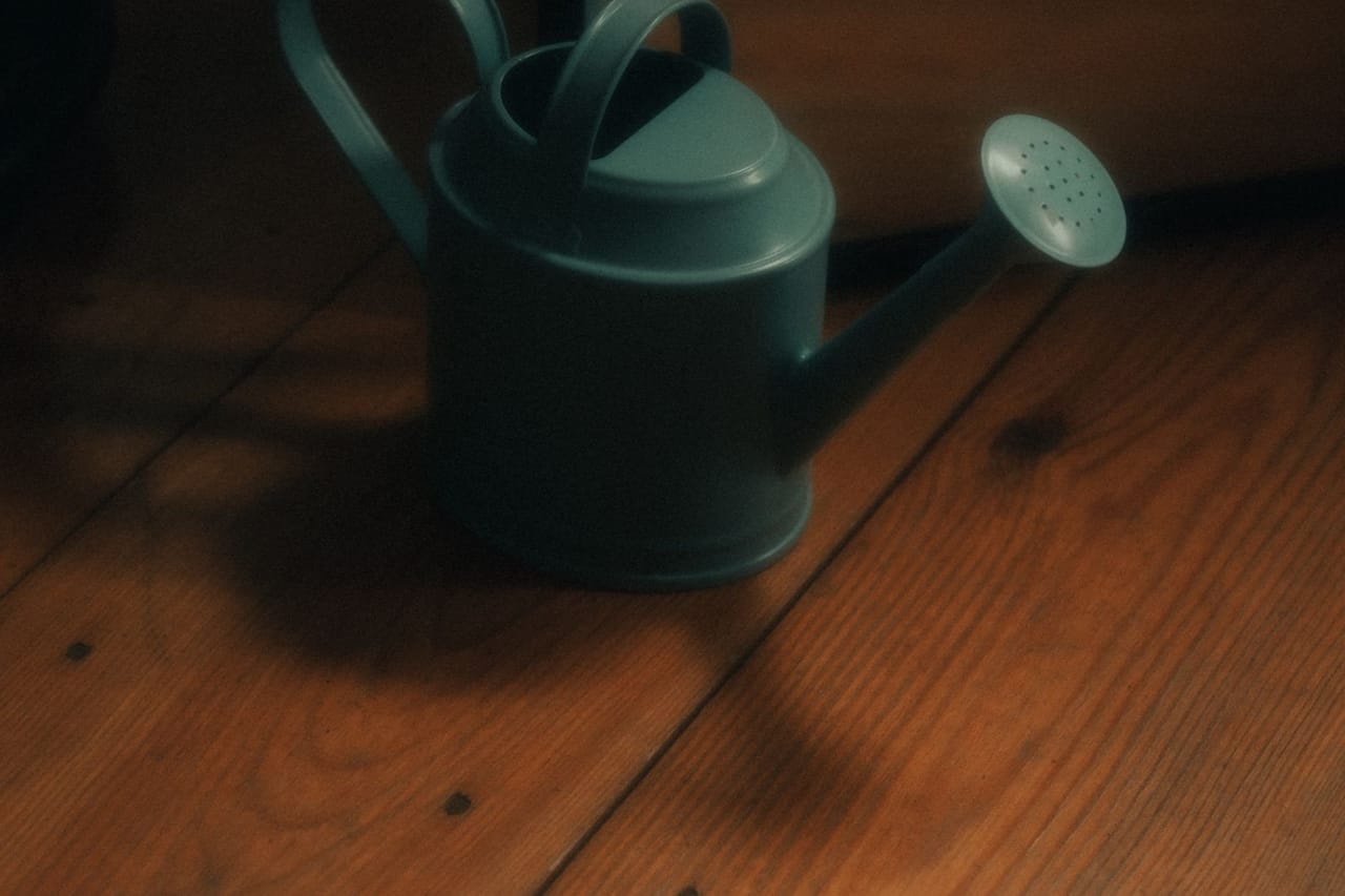 Water damage restoration in New Orleans: Watering can on floor